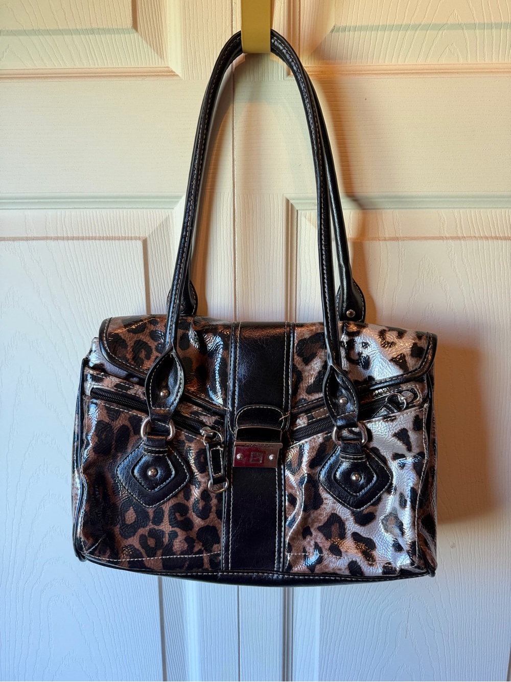 Rosetti Leopard Patent Shoulder Bag